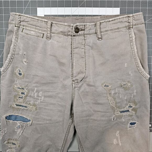 True Religion Pants 38x30 Ricky Distressed Patchwork Big T Grunge Biker Repaired - Picture 4 of 14